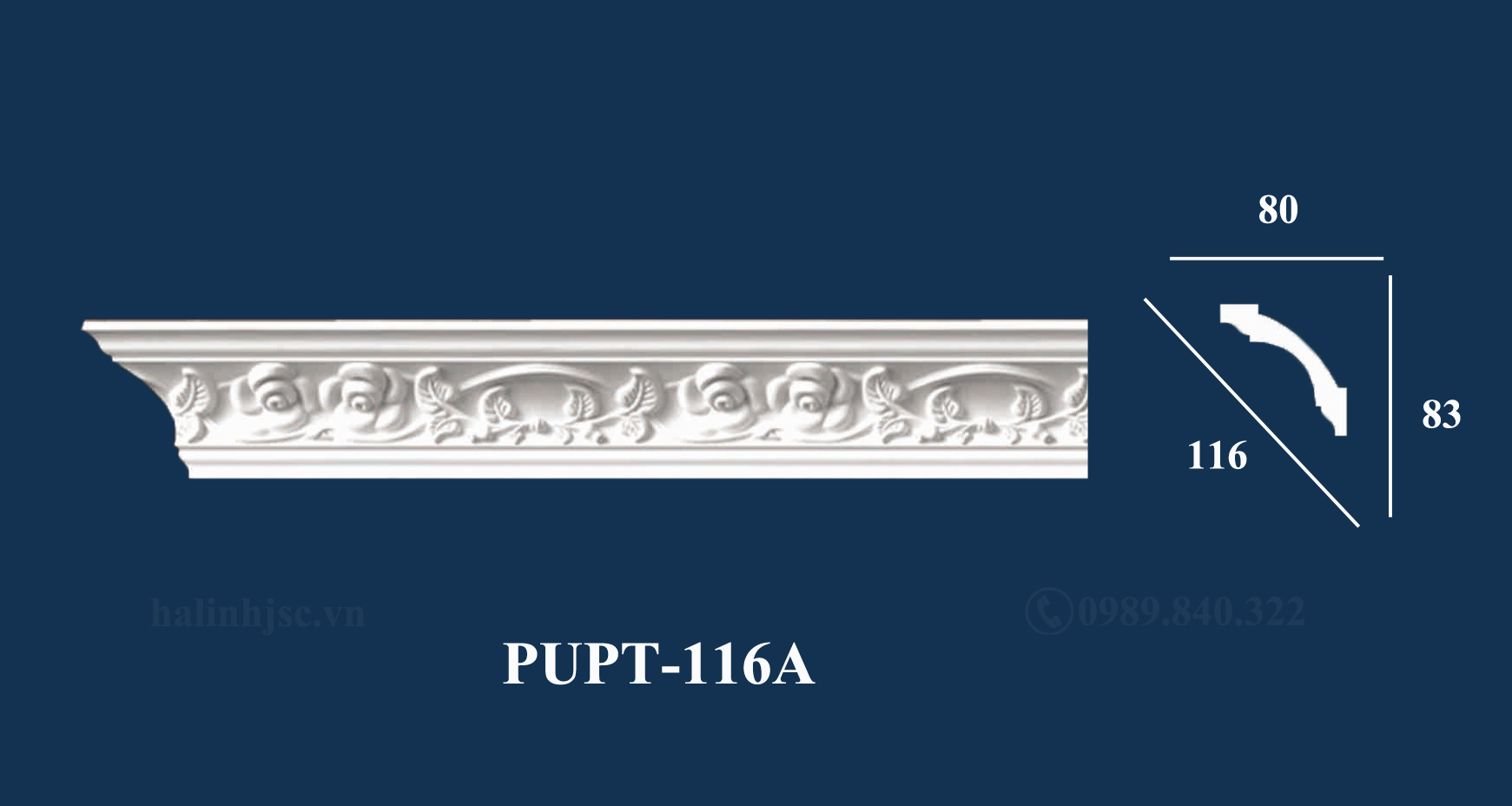 Phào cổ trần PU cao cấp PUPT-116A